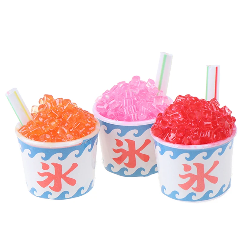 1pc Dollhouse Miniature Drink Ice Cream Cups Set Model Pretend Play Mini Food Fit Play House Toy Doll Accessories