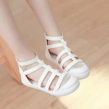 

CUZULLAA 2020 Summer Children Roman Sandals for Girls Fashion Closed-toe Princess Sandals Kids Beach Sandals Girls Dress Shoes