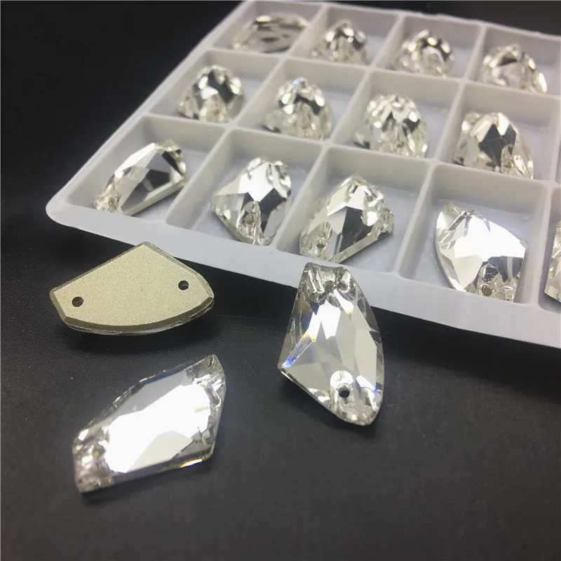 AX 12x19mm 24pcs TopStone K9 хрустальные пришивные стразы, круглая ваза с конским глазом, Космический Овальный кристально чистый пришивной камень для одежды, сделай сам - Цвет: AX 12x19mm 24pcs