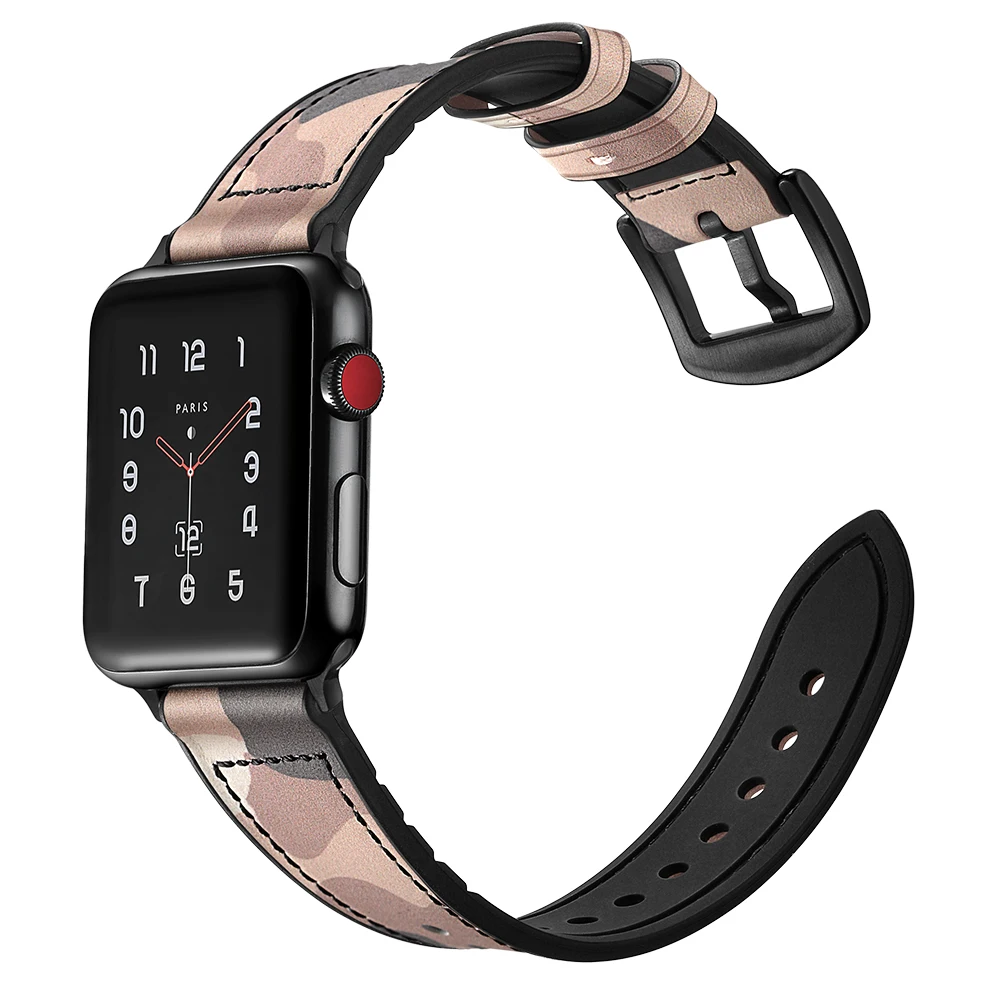 Силиконовый кожаный ремешок для Apple Watch 42 мм 38 мм iwatch 4 3 ремешок 44 мм 40 мм браслет iwatch correa кожаный ремень ремешок для часов