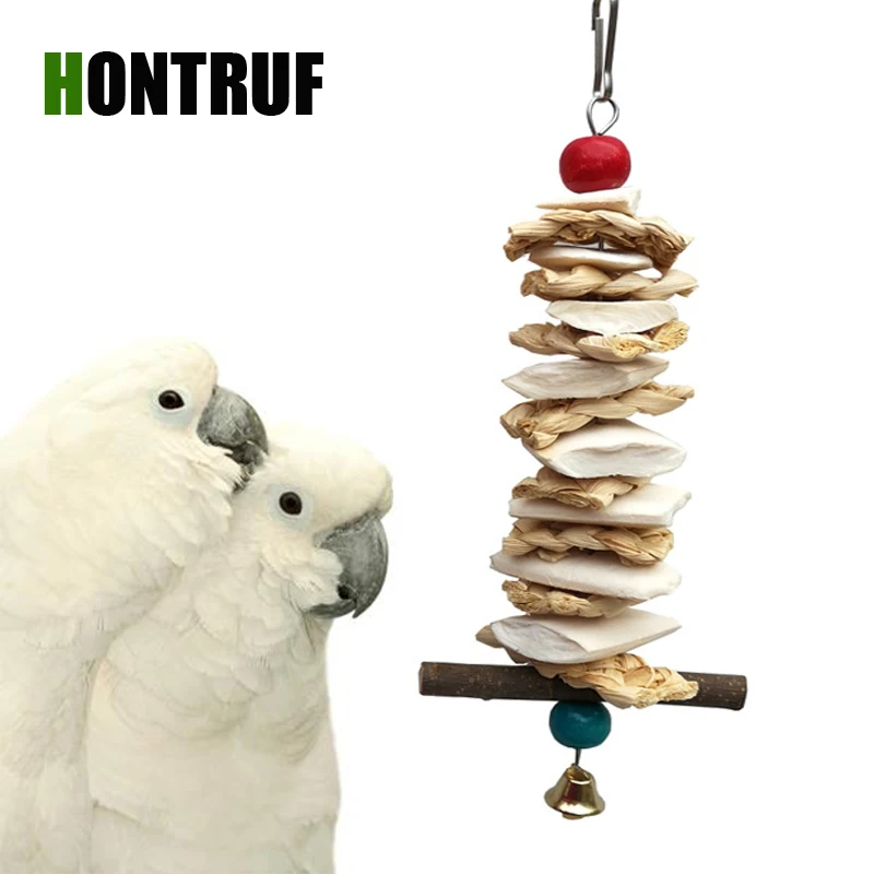 

Parrot Bite Toy Calcium Supplement Bird Toy Cuttlefish Bone Bite String Straw Corn Leaf Toy Apple Tree Branch Bite String
