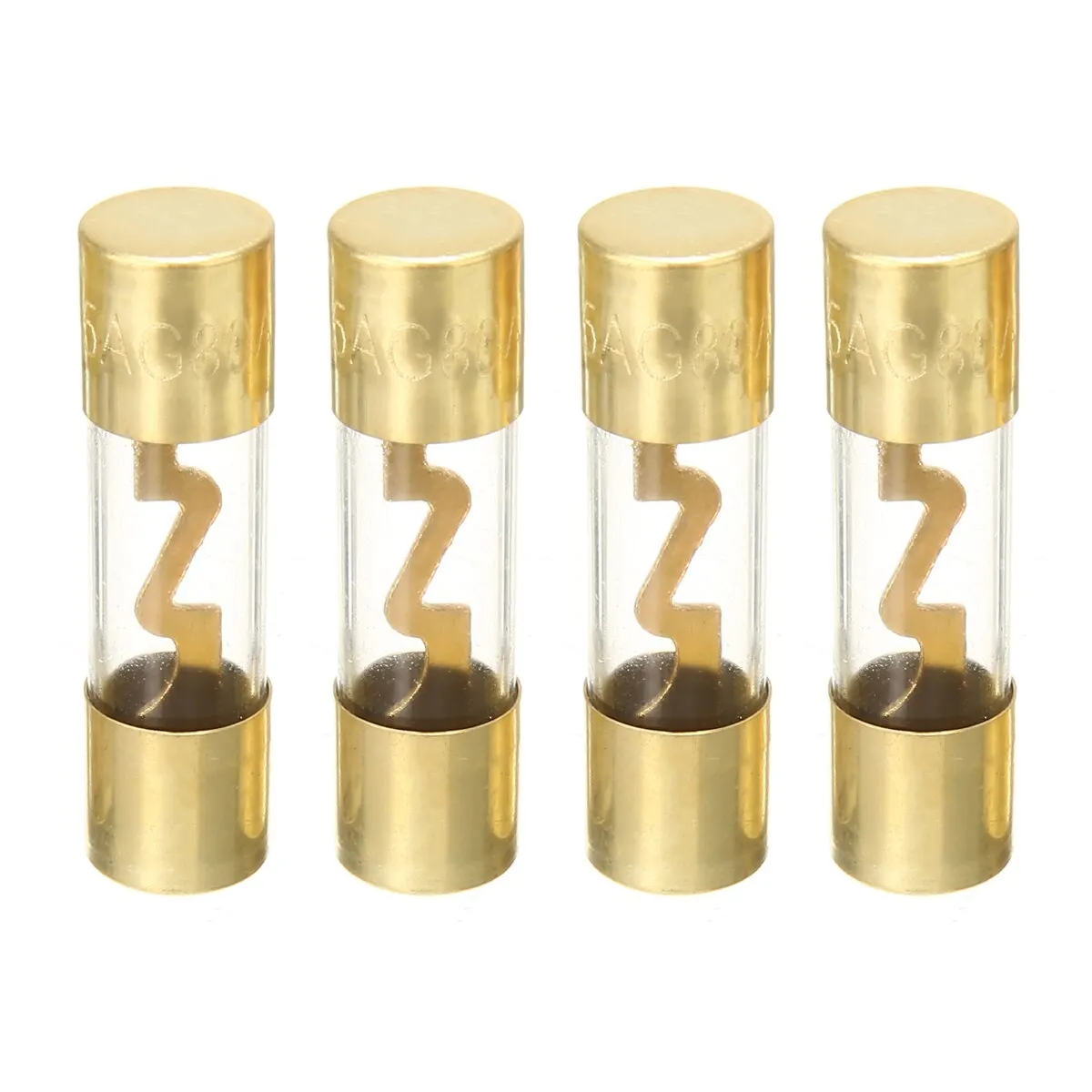 4pcs 80A Gold Plated Glass AGU Fuse Dedicated Replacement Auto Car Glass Fuses For Car Audio Amp Amplifier
