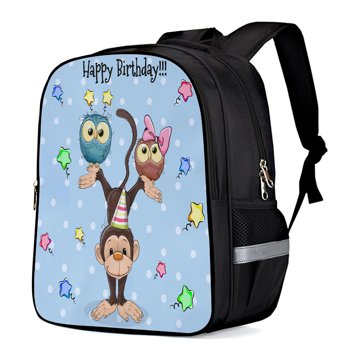 Dibujos Animados búho con Feliz cumpleaños mochilas universitarias mochilas para niños libro bolsa de trabajo mochila de deporte mochila Satch| - AliExpress