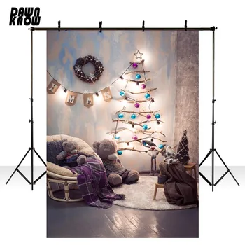 

DAWNKNOW Indoor Photography Background Light Bear Doll Photocall Polyester Children Backdrops For Wedding Photo Studio lv1869