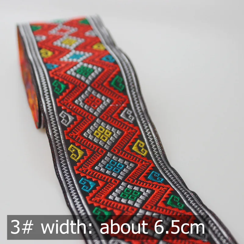 5 см широкие африканские корсажные ленты для рукоделия платье Лента кружевная лента с вышивкой сценический костюм аксессуары кружева планки ленты - Цвет: (3)---- 6.5cmX7yards