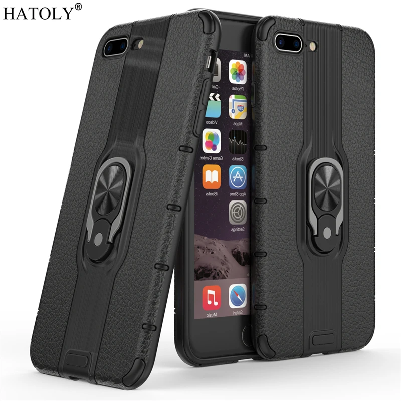 For iPhone 7 Plus Case Protective Finger Ring PC Armor Shell Funda Hard Back Phone | Мобильные телефоны и аксессуары