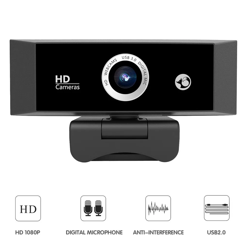Веб-камера HD 1080P для ПК с микрофоном вращающаяся | Компьютеры и офис