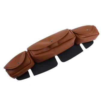

Brown 3 Pocket Windshield Fairing Saddle Pouch Bag for Harley FLHX FLHT
