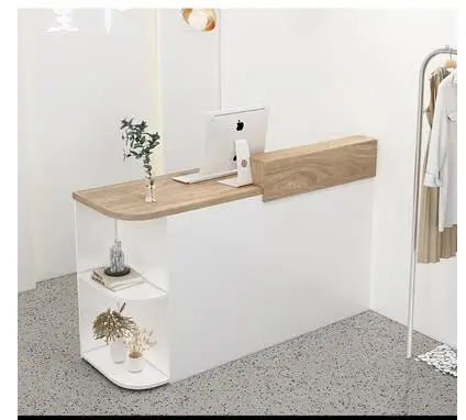 Clothing store cashier counter women's clothing store small bar table simple modern beauty salon front desk arc reception desk
