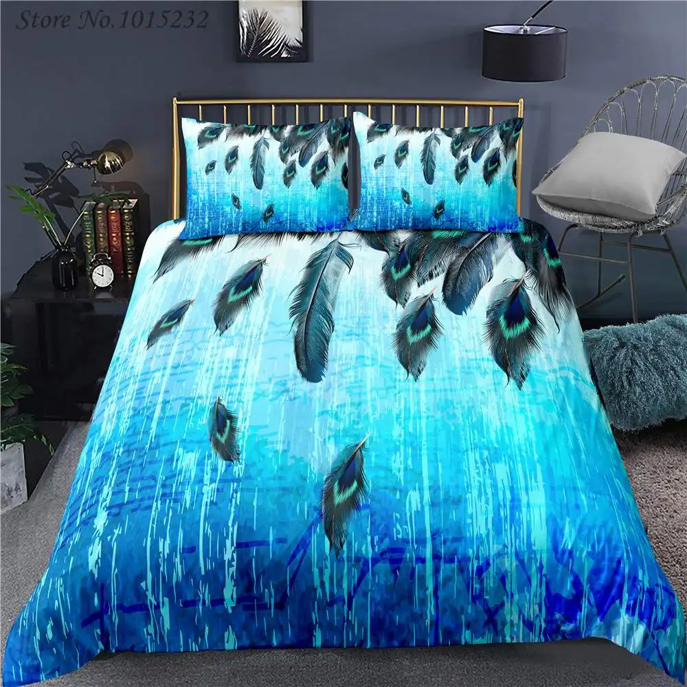 Peacock 3D Printed Bedding Set Duvet Covers Pillowcases Comforter Bedding Set Bedclothes Bed Linen 04