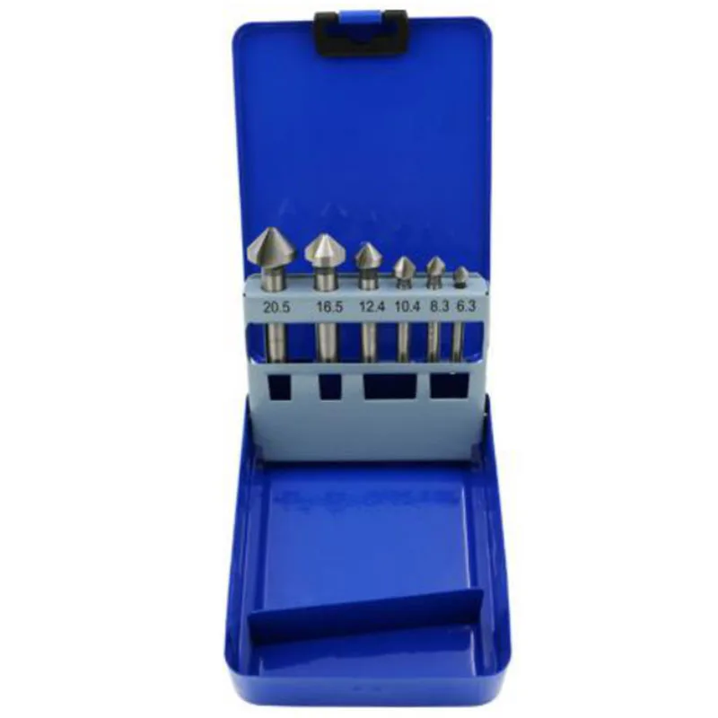 

6Pcs Boxed 90 Degree Chamfering End Mill Milling Cutter Bits for Wood Metal Drill Bit