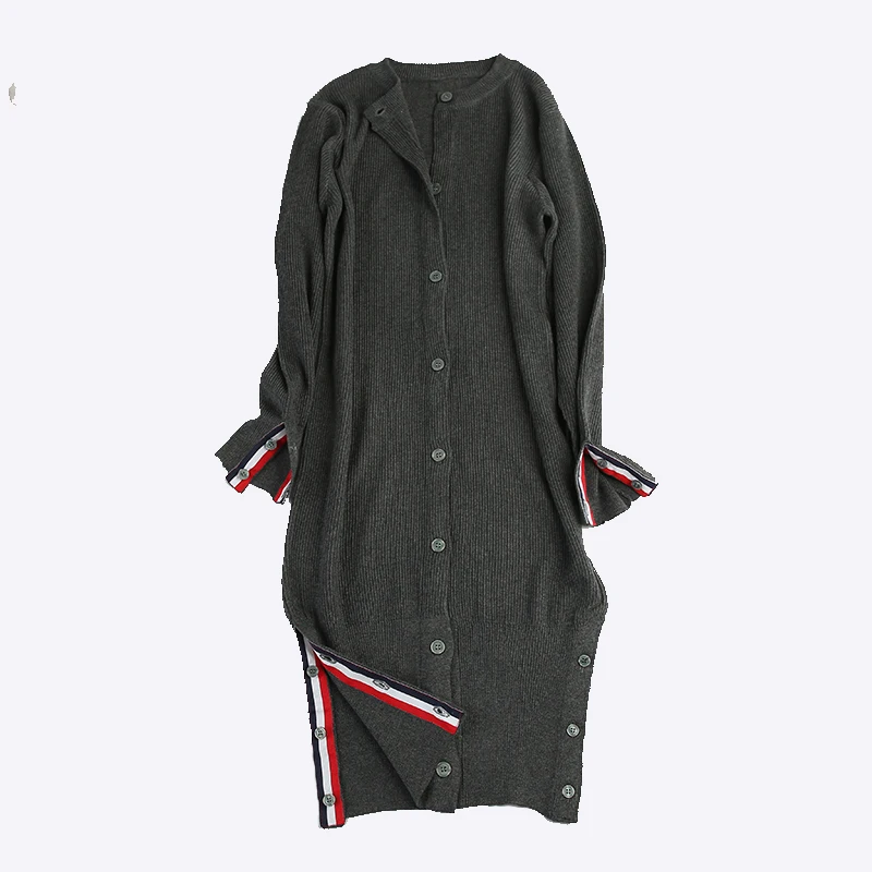 Женский длинный кашемировый кардиган свитер с длинным рукавом и V-образным