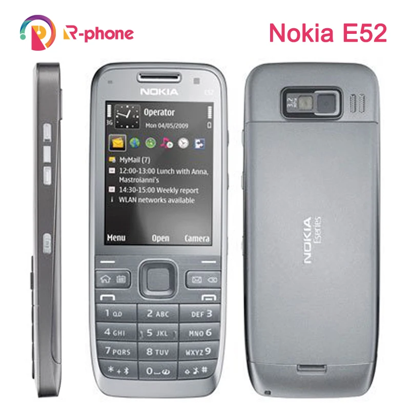 Разблокированный Мобильный телефон Nokia E52 100% оригинал 2G 3G Wi Fi 3 Мп Восстановленный