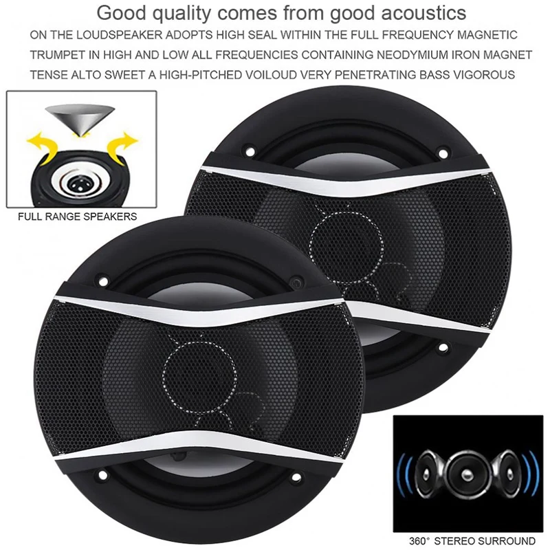 6 дюймов автомобильный динамик автомобильный сабвуфер Hi-Fi коаксиальный динамик Автомобильная задняя/передняя дверь аудио музыка стерео коаксиальные динамики