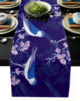 

Bird On Plum Branch Table Runner Modern Wedding Decorations Dinning Table Runners Placemat Christmas Decorations