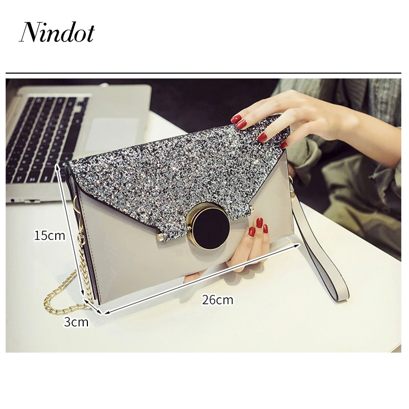 Nindot, сумка-мессенджер, клатч, расшитый блестками, серый, женский клатч, кошелек, модный, искусственная кожа, конверт, Сумочка, Кошелек для женщин, вечерняя сумка