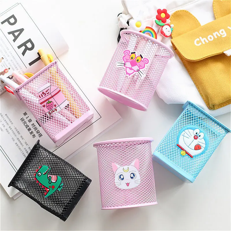 Милый мультяшный металлический полый держатель для ручек органайзер дома и