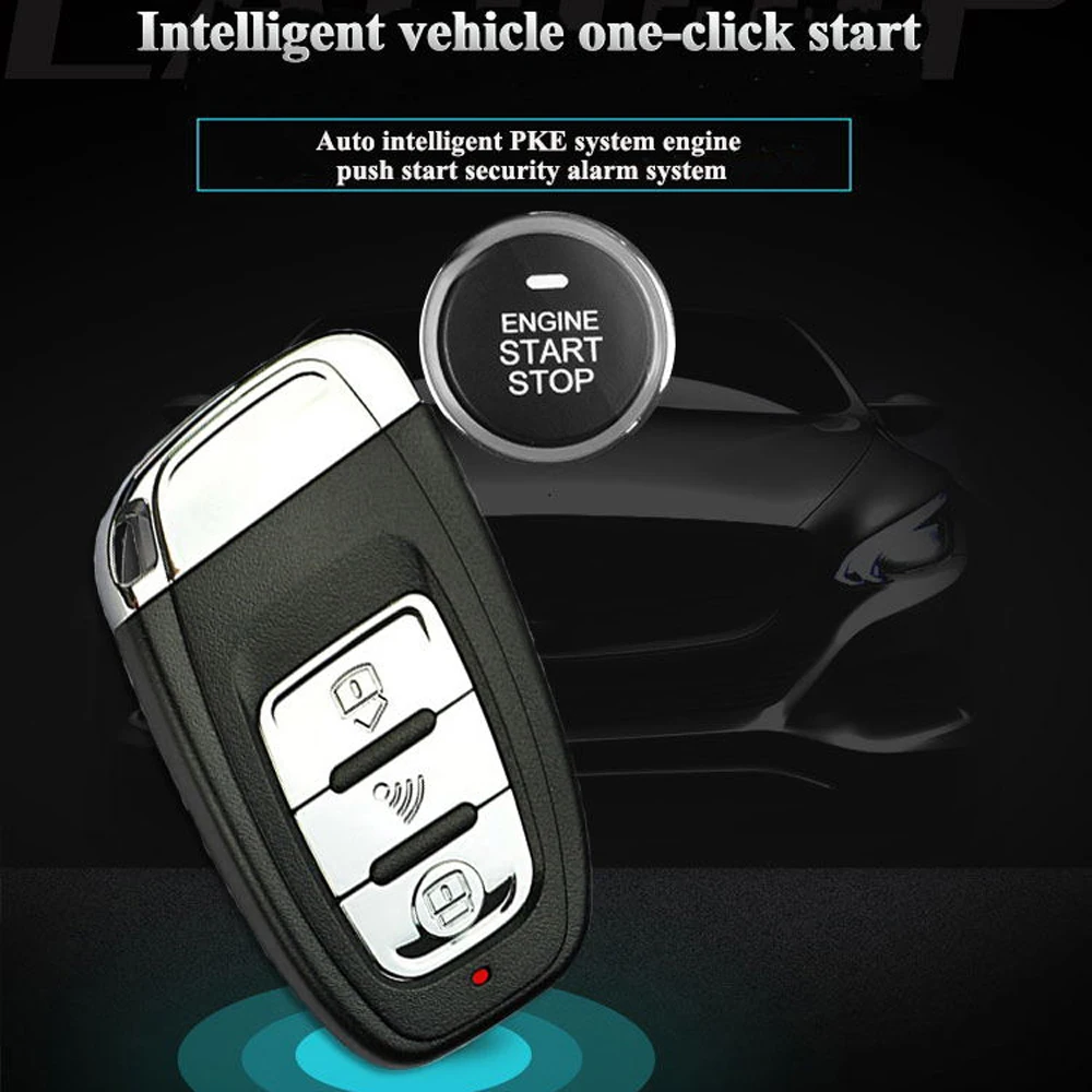 

Auto Central Lock Push Button Start Stop Automotive PKE 12V Car Alarm Keyless One Button Start Remote Control System for Toyota