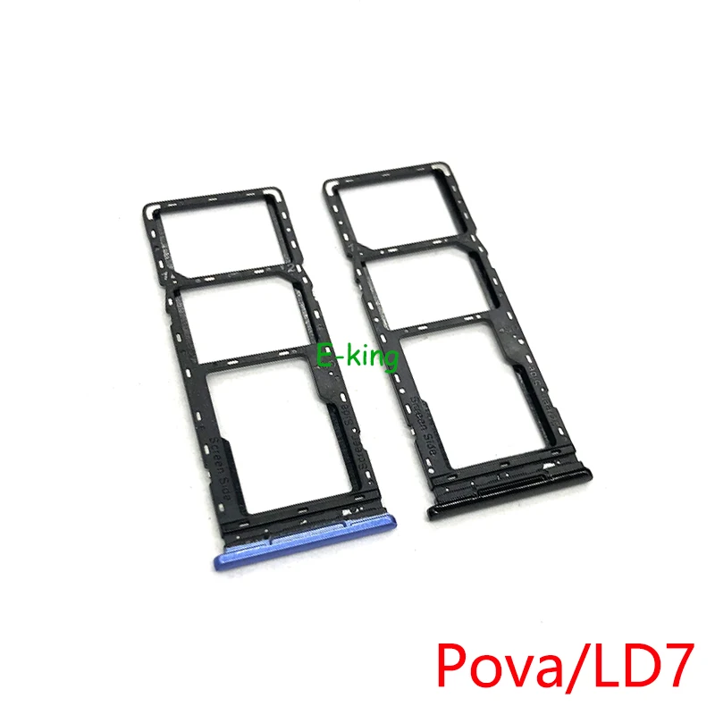 Sim Card Slot Tray Holder Sim Card Reader Socket for Tecno Pova 2 3 4 5 Neo LD7 LE6 LE7 LG7n LH7n phone sim tray holder