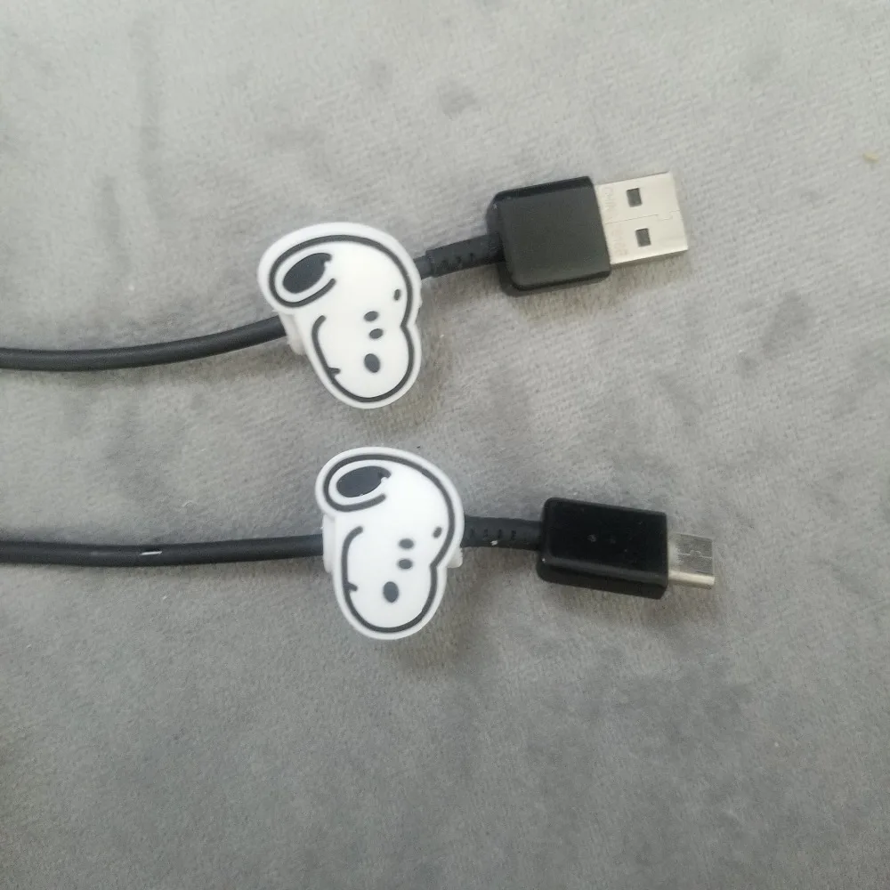 1 шт. Милая мультяшная собака защита для usb-кабеля управление линия передачи данных Организатор клип протетор де Кабо намотки кабеля для iPhone samsung