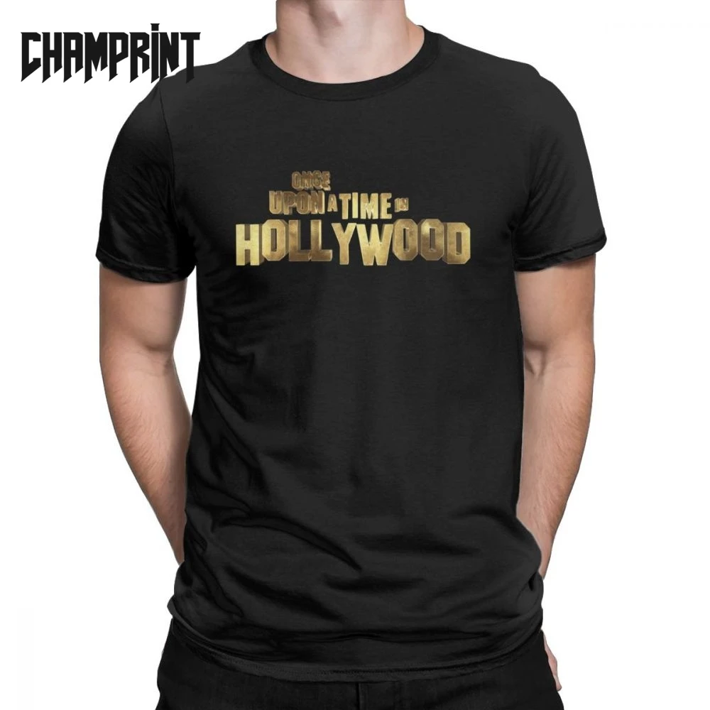 

Men Once Upon A Time In Hollywood Gold T Shirts Criminal Cliff Movie Crime 100% Cotton Short Sleeve Tee Graphic Printed T-Shirts