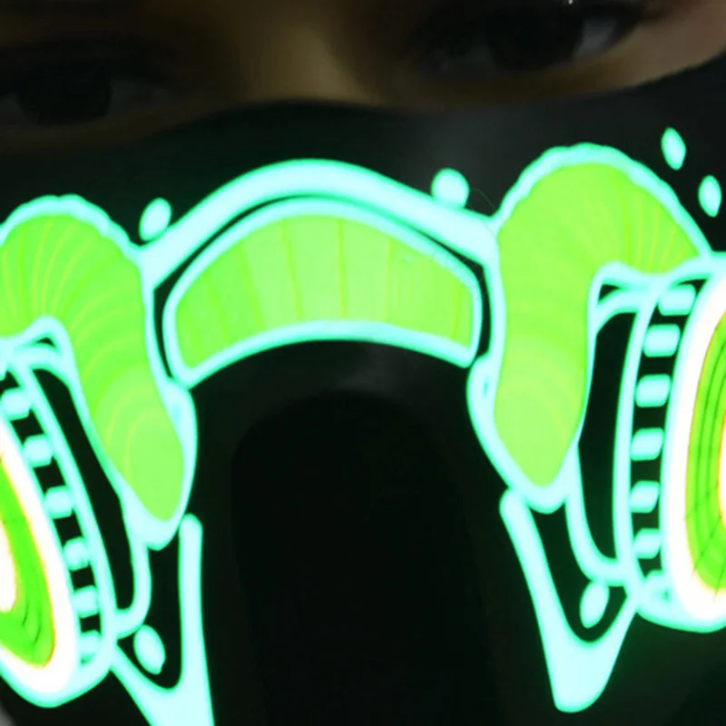 Voice Control Led Mask Luminous Flash Mask Party Mask Light Dance Halloween Cosplay Costume Big Horror Mask Sound Control