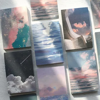 

1 Pcs Kawaii Ins Style Rainbow Star Sunset Waves Loose Leaf Memo Pads Minimalist Write Down Points Artsy Notepad Stationery