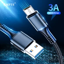 Micro USB Cable 1M 3A Fast Charging USB Data Cable For Samsung xiaomi Redmi Huawei Android Mobile Phone USB Micro Charger Cord
