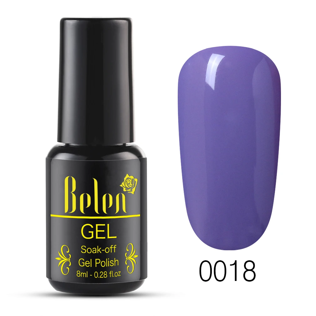 0018 Belen 8 мл спиртовые съемные впитывающие гель-лаки для ногтей Один Шаг Гель-лак для маникюра не нужен Базовый Топ здоровый лак 100 цветов - Цвет: 0018