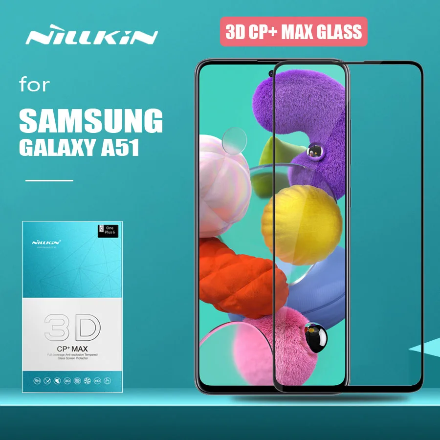 for Samsung Galaxy A51 Glass Nillkin CP+ Max Full Cover 3D Safety Tempered Glass Screen Protector for Samsung Galaxy A51 HD Film