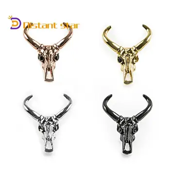 

22*17mm Cow Head New High Quality Brass Cubic Zirconia Diy Men's Beads Bracelet Jewelry Making Accessories Connector Finding