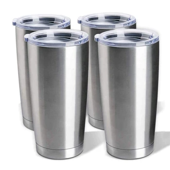 

Stainless Steel Tumblers Bulk 4-Pack 20Oz Double Wall Vacuum Insulated Bulk Cup Coffee Mug with Lid, Travel Mug