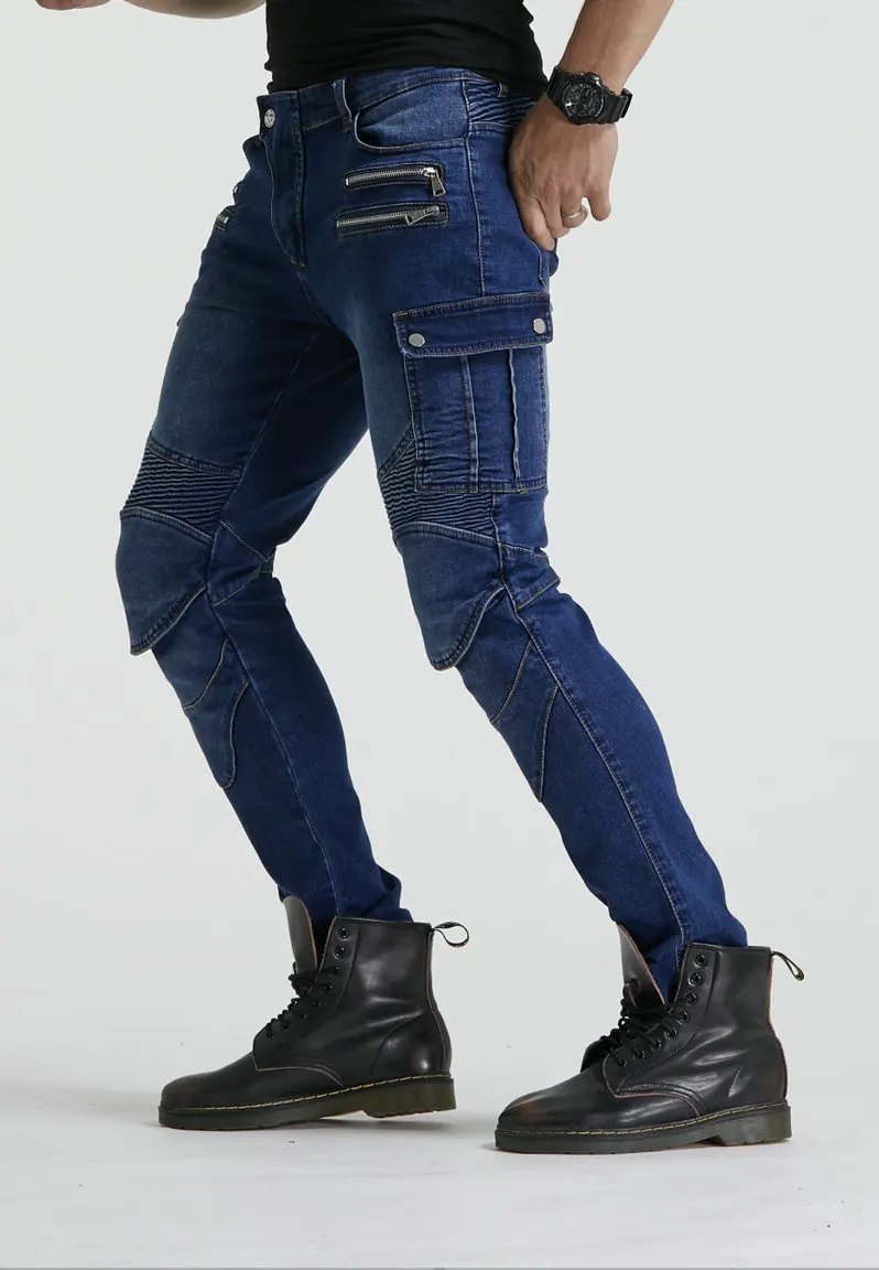 Green Motorcycle Pants Men Motocross Racing Trousers Cargo Jeans Touring Riding Pantalon Moto Pants Motorcycle Equipment Pants