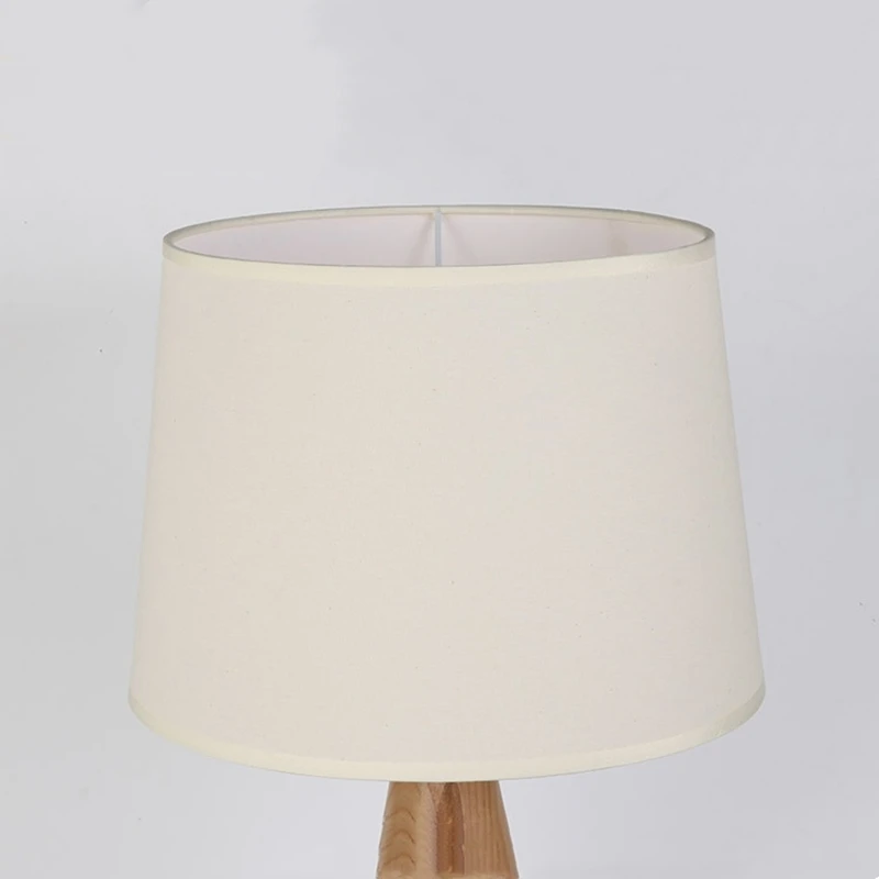 New Decorative All Solid Wood Tablr Lamp For Bedroom bedside Night Light Creative Linen Lampshade Indoor Lighting