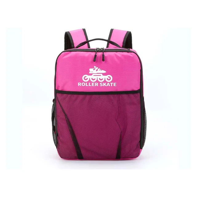 Mochila rosa para patines de ruedas, bolsa de almacenamiento de accesorios  de patinaje para niños y