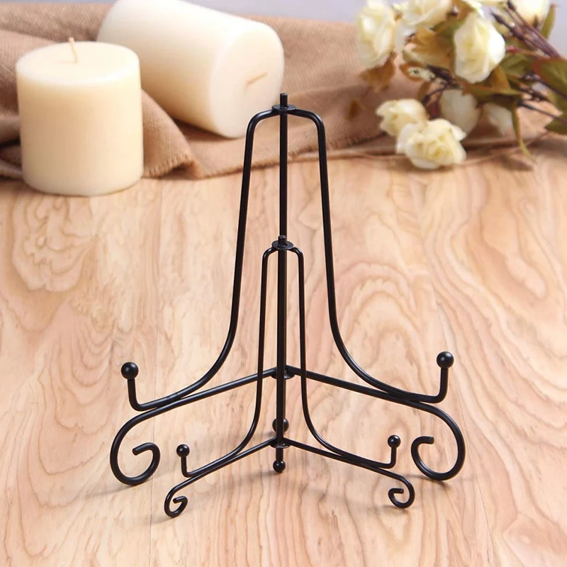 4 Упаковка 8 дюймов противоскользящая железная пластина дисплей стенд, черный Мольберт Дисплей Стенд фото держатель стенд, дисплей s рамки для картин, Decorat