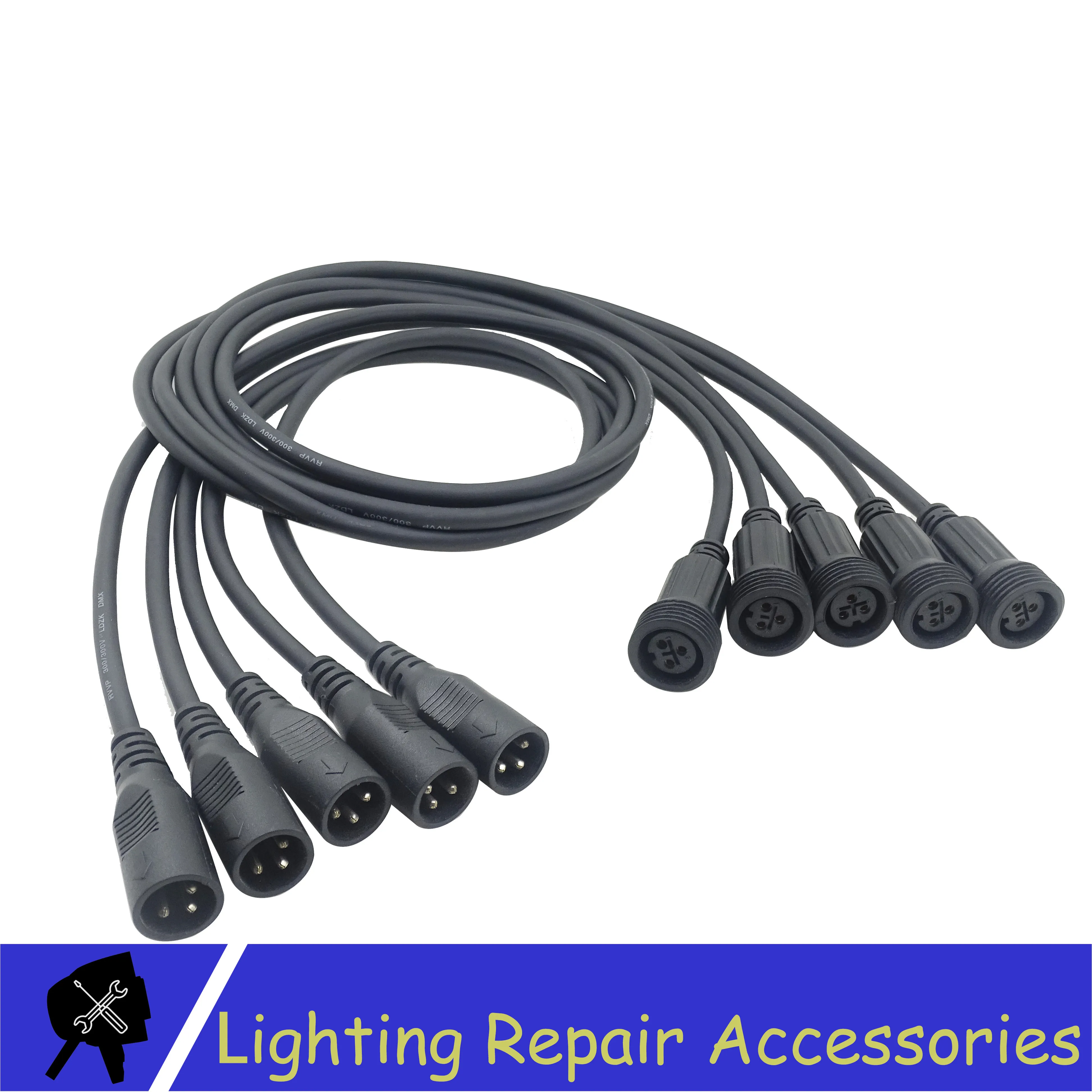 5 шт./лот 3 Pin DMX кабель 1 м/2 м/3 м/5 м/10 м сигнальная линия используется для подключения водонепроницаемый светодиодный Par и DMX контроллер