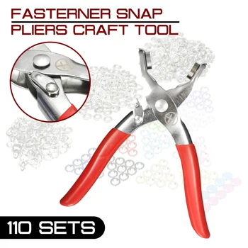 

Fasterner Snap Pliers Craft Tool+110 Sets Sewing Craft Snap 9.5mm Multicolor Press Studs Poppers Silver Buttons