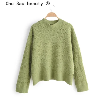 

Chu Sau beauty New 2019 Fashion Autumn O-neck Sweaters Women Casual Winter Warm Loose Short Pullovers Female Jersey De Moda