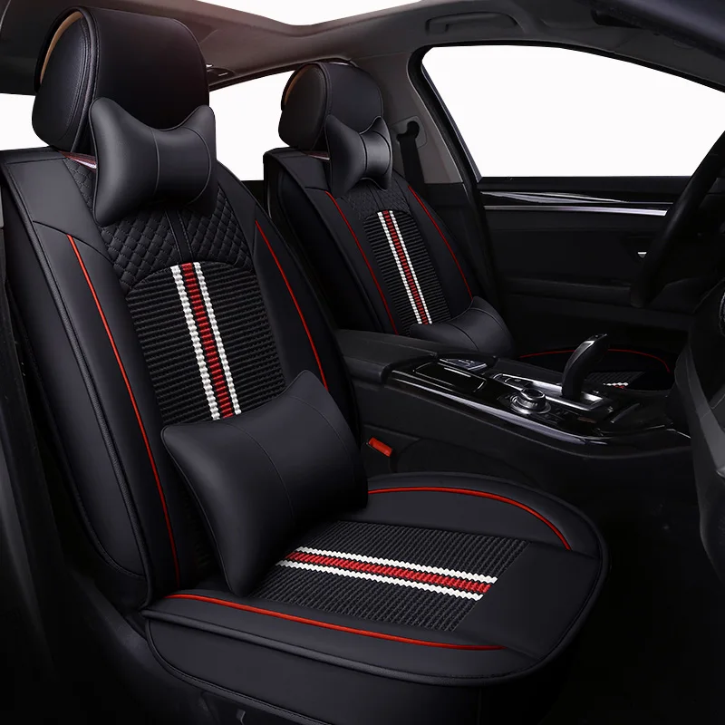 

(Front+Rear)Universal leather ice silk auto car seat cover for audi a3 8p 8v sedan sportback a4 b5 b6 b7 b8 a5 of 2010 2009 2008