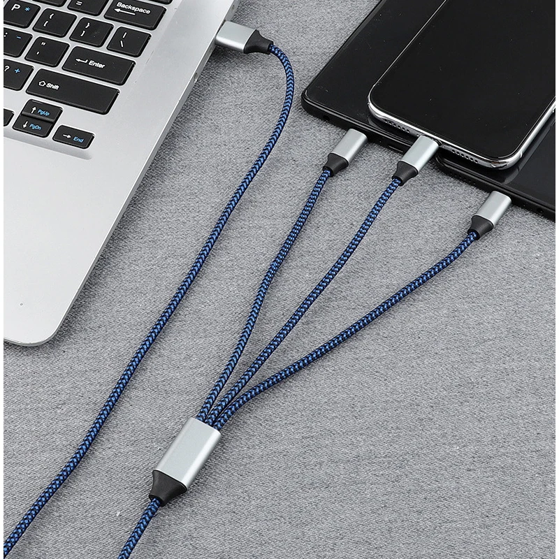 1,2 м 3 в 1 usb кабель для зарядки мобильного телефона Micro usb type C для iPhone5 6 7 8 Plus X huawei Xiaomi кабель для зарядного устройства 100 шт