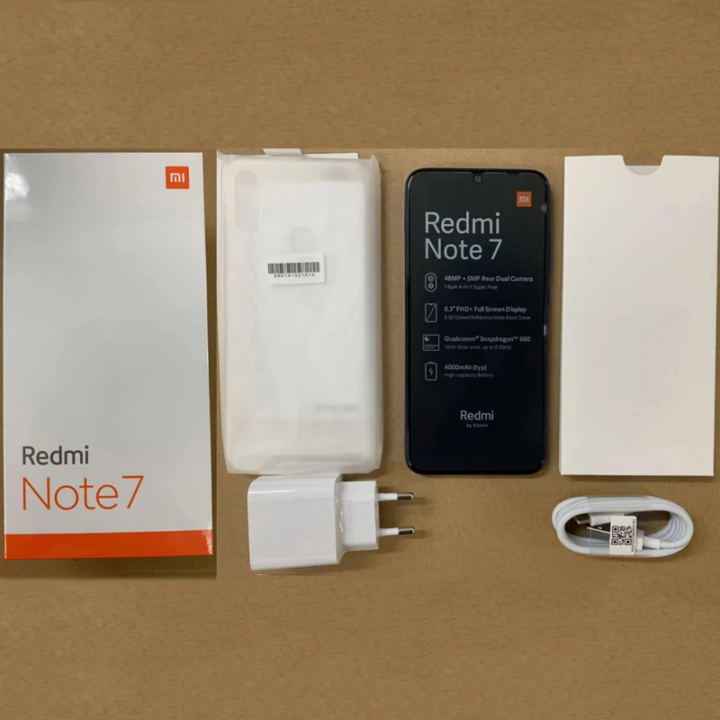 Xiaomi Redmi Note 7 с глобальной версией, 4 ГБ, 64 ГБ, восьмиядерный смартфон Snapdragon 660 AIE, 6,3 дюйма, полноэкранный, 48мп, задняя камера, мобильный телефон