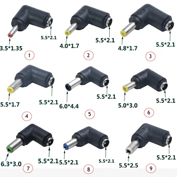 DC 커넥터 암 전원 어댑터, 5.5x2.1mm, 3.0x1.35,5.0x3.0,4.0x1.7, 5.5x2.1,5.5x2.5,6.3x3.0 남성 90 도, 6.0 × 4.4mm