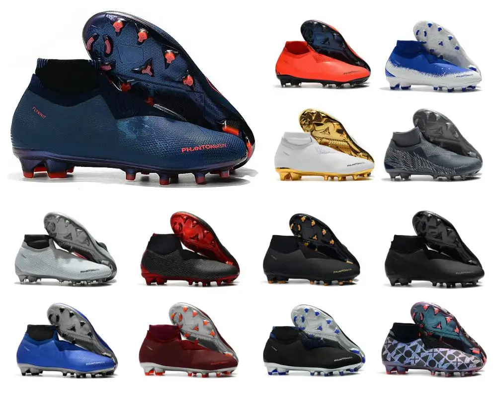 

2019 mens soccer cleats Phantom Vision Elite DF FG outdoor soccer shoes x EA Sports Phantom Vision football boots scarpe calcio