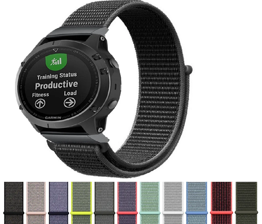 

Premium Nylon quick fit Strap 3 Ring Watch Band for Garmin Fenix 5 / Instinct / Forerunner 935 945 For Garmin s60 D2 Marq series