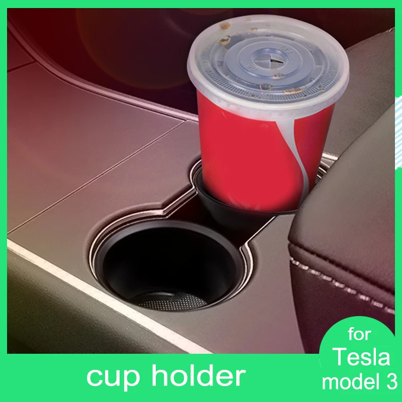 

2pcs ABS Center Console Cup Holders for Tesla Model 3 Car Interior Accessories Insert Expander Water Drink Bottle Slot Organizer