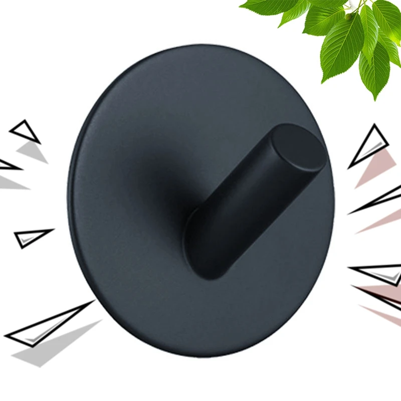 1PC Stainless Steel Single Robe Hook Bathroom Kitchen Garage Home Storage Round Utility Hanger Matte Black