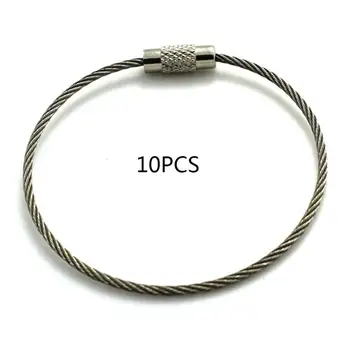 

Stainless Steel Covered Rubber Wire Rope Wire Ring Key Ring Stainless Steel Key Ring Pan Utility Keychain