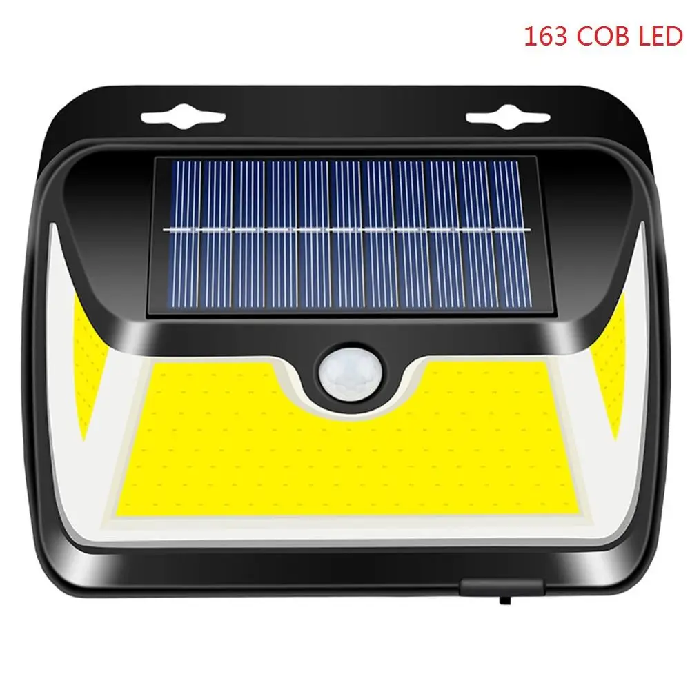 46/80 LED COB Solar wall light home waterproof double head solar street light human body induction double head can be rotated - Испускаемый цвет: 163LED