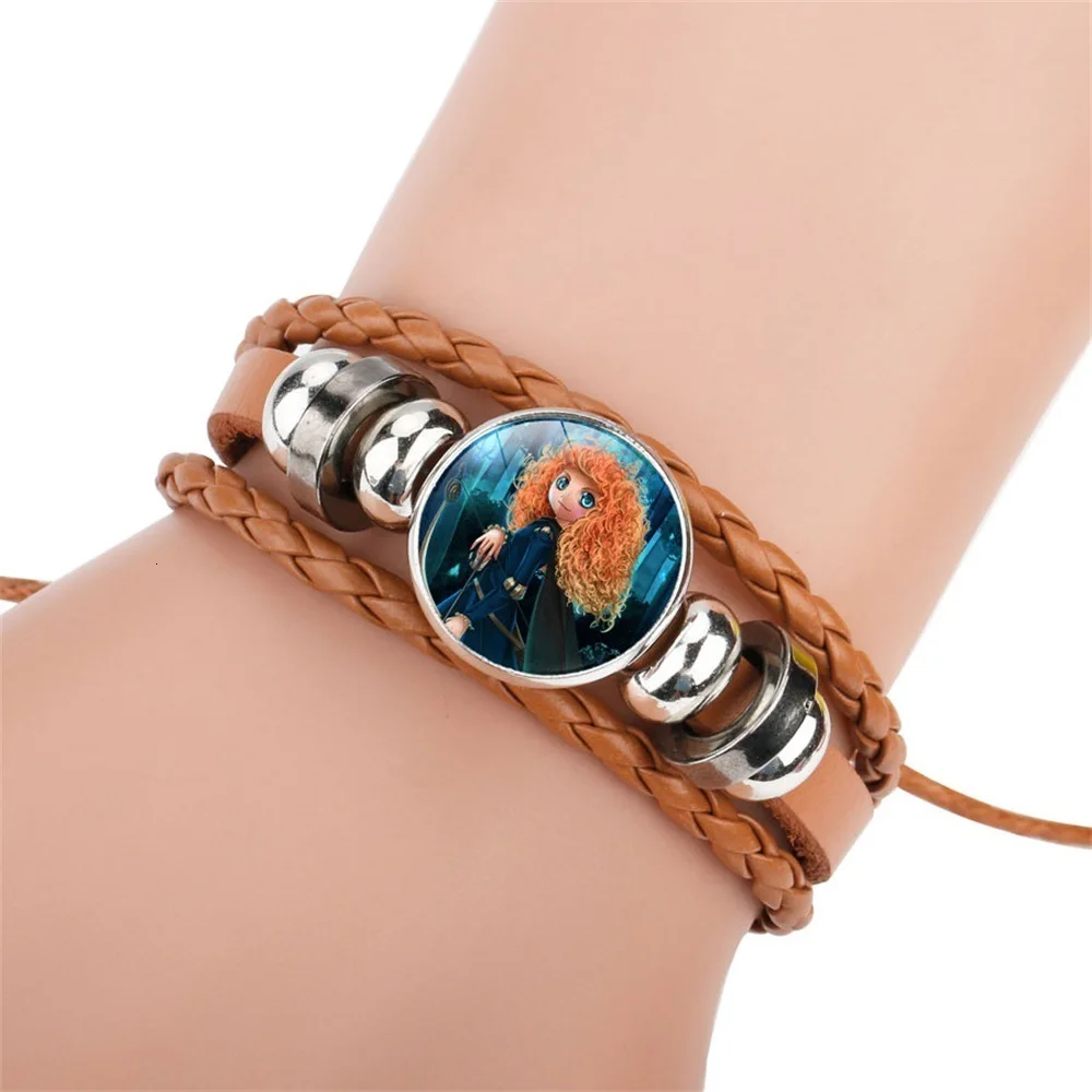 Новые кожаные браслеты Brave Merida для мужчин, женщин, детей, Принцесса Мерида, браслеты для детей, подарки для девочек, Прямая поставка